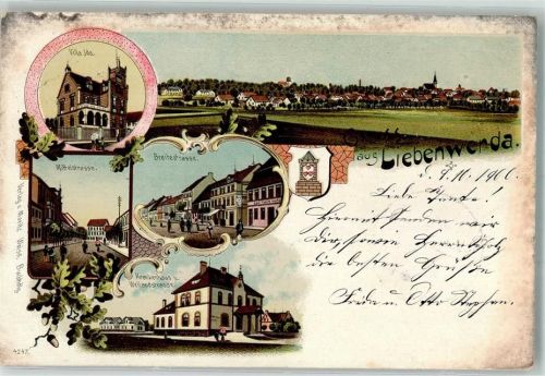 Bad Liebenwerda 1900 Villa Ida Mittelstraße Breitestraße Krankenhaus Bahnpost Berlin-Riesa