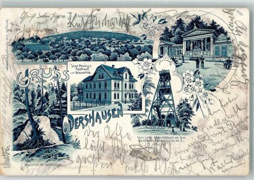 Odershausen 1902 Lithographie Gasthaus z. Helenental Helenen Quelle Aussichtsturm