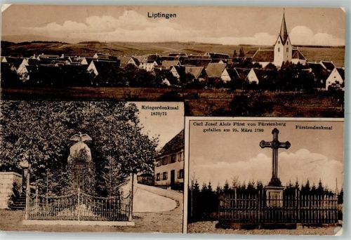 Liptingen 1910 Kriegerdenkmal Fürstedenkmal