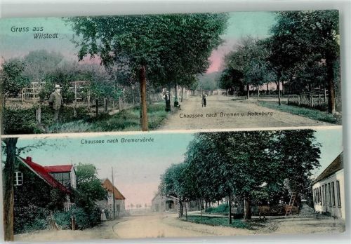 Tarmstedt 1911 Wilstedt Chaussee nach Bremen Chaussee nach Bremervörde Bahnpost Bremen-Tarmstedt
