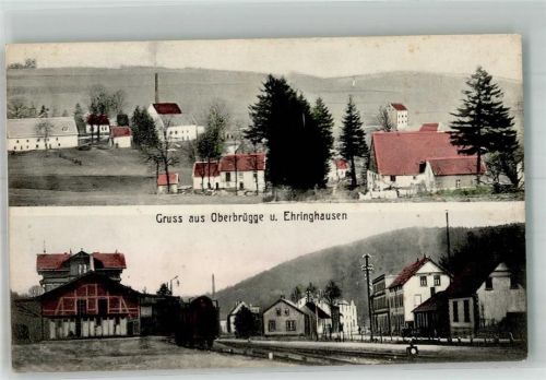 58553 W5884 Oberbrügge 1916 - Dorfansicht Bahnhof