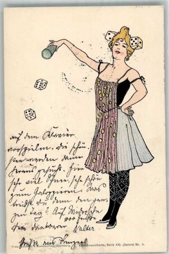 Jugendstil Stroefer Serie XXI Spiele Nr. 6 + Adelskorrespondenz