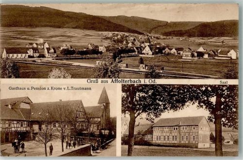 Affolterbach Gasthaus-Pension zur Krone Saal Hof Kirche