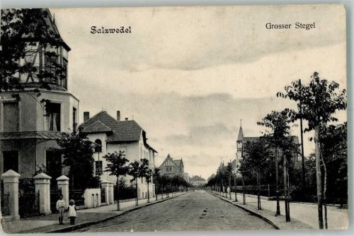 Salzwedel Großer Stegel Villen Bahnpoststempel