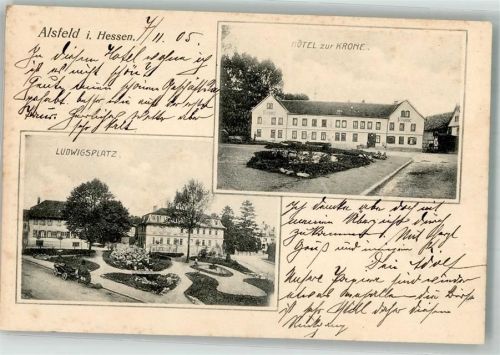 36304 W6320 Alsfeld 1905 - Hotel Zur Krone Ludwigsplatz