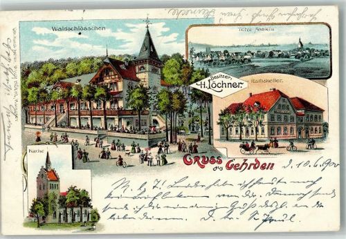 Gehrden 1900 Kirche Gasthaus Ratskeller Waldschlösschen