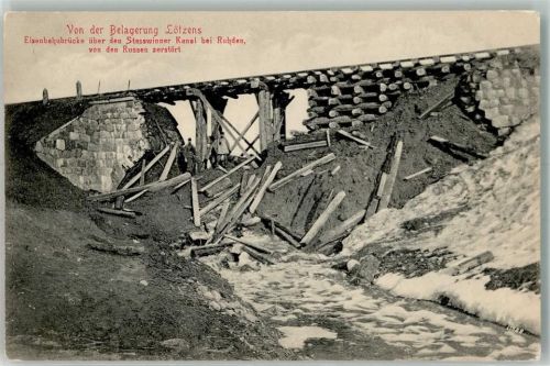 Lötzen Eisenbahnbrücke zerstört bei Ruhden