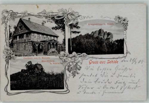 Sehlde 1905 Georgenklippe Hirschfelsen Gasthaus Bobertz