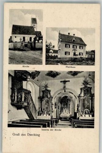 Derching Kirche Kirchinneres Altaransicht Kanzel Pfarrhaus