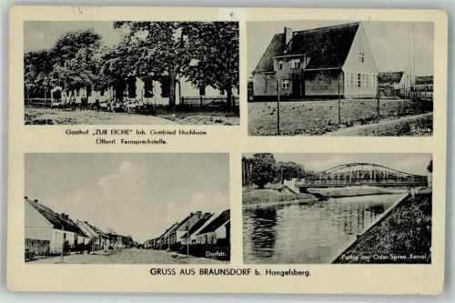 Braunsdorf Am Oder-Spree-Kanal Gasthaus zur Eiche Dorfstrasse Schulhaus