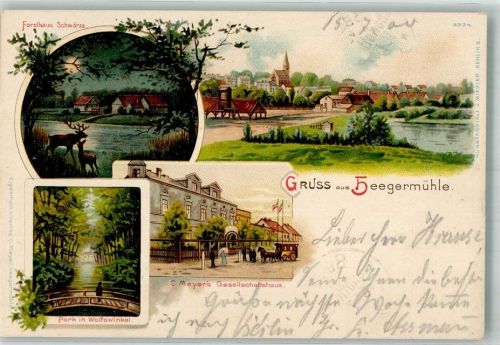 Finow 1900 Gesellschaftshaus Meyer Park Wolfswinkel Brücke Forsthaus Schwärze Hirsch