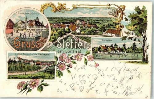 Stetten 1898 Gräfl. Maldegehm'sche Brauerei Schloss Kirche Bräuhaus Bierkeller