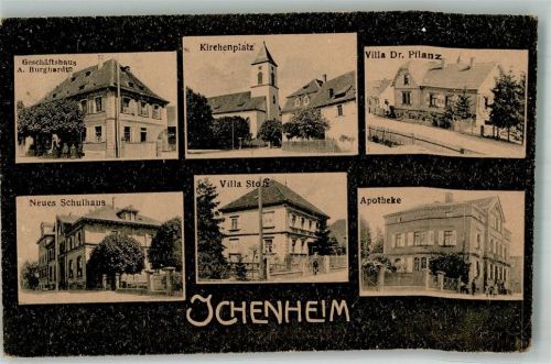 Ichenheim Geschäftshaus Burghardt Kirchplatz Neue Schule Apotheke Villa Stolz Bahnpost Seelbach-
