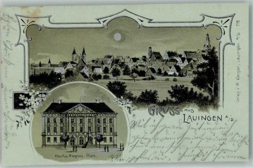 Lauingen Albertus Magnus Platz seltene AK
