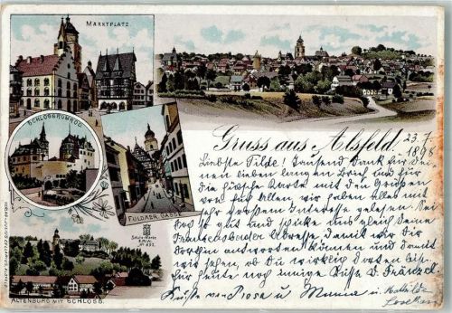 Alsfeld 1898 Schloss Romrod Fuldaer Gasse Marktplatz