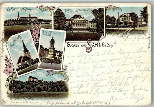 Schleiz 1898 Kaiser Wilhelm I.-Denkmal Schloss Burgk Bergkirche Schloss Ebersdorf