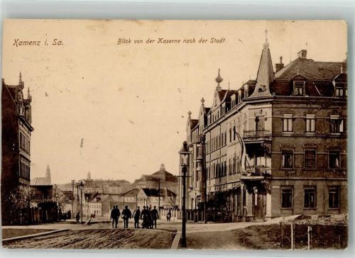 Kamenz 1918 Blick in die Stadt Feldpostkarte