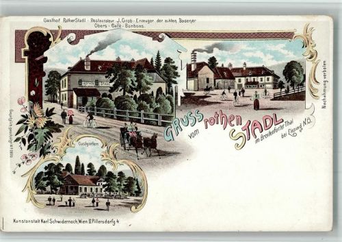 Wien Lithographie Roter Stadl im Breitenfurter Tal