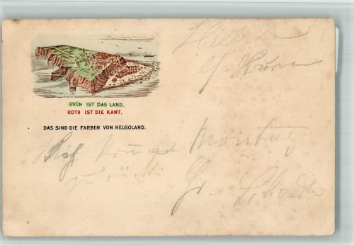 Helgoland Lithogaphie 1888 mit Helgolandmarke
