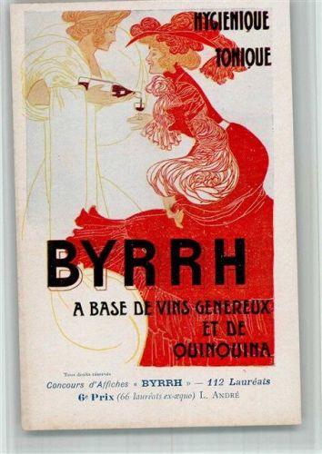 Hygienique Tonique Alokohol Jugendstil Collection BYRRH 1900 BOAKC