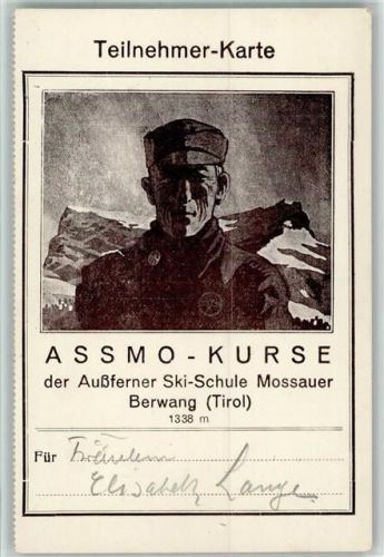 6622 Berwang BOAKC Teilnehmer Karte Assmo Kurse der Außferner Ski Schule Mossauer KEINE AK