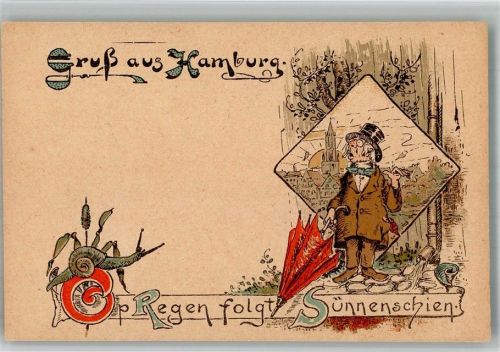 Hamburg 1895 Plattdeutsch Dialekt Humor Op regen folgt Sünnenschien