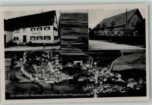 Burgberg Fliegeraufnahme Gasthaus zum Adler