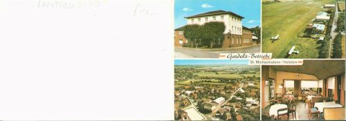 St. Michaelisdonn Hotel Gasthaus Bartels Betriebe Innen-und Aussenansicht Klappkarte Flugplatz