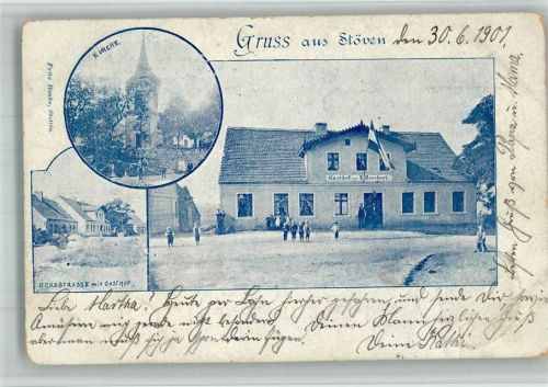 Pölitz 1901 Stöven Gasthaus Kirche