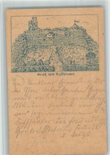 Kyffhäuser 1888 Gebrauchsspuren Scan genau beachten! Lithographie