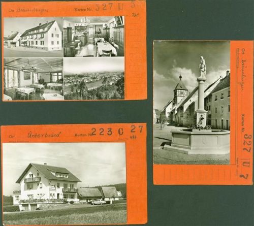 Bräunlingen Lot mit 3 AK Musterkarten Original aus Metzarchiv Bestellvorgänge und Auflagenzahlen