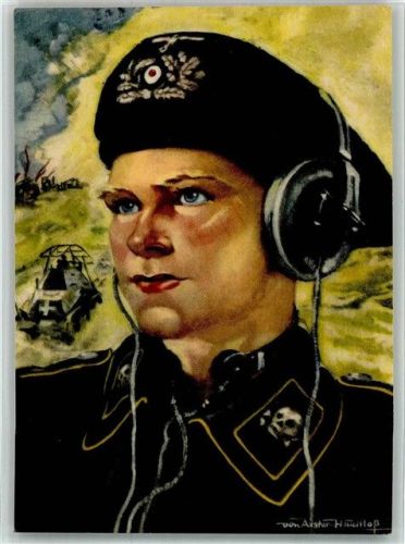 Totenkopf Panzergrandierdivision sign. Werner von Axter-Heudtlass + Feldpoststempel Staffel Zeltweg SS BOAKC