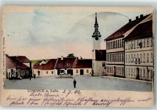 Lomnice nad Luznici 1902 Kirche Brunnen