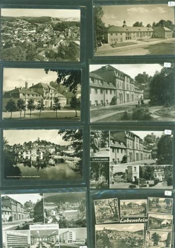 Lobenstein Lot mit 8 AK Sanatorium Moorbad Punkte auf den Plastikhüllen