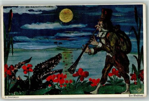 1914 sign. C. Strathmann Der Musikant Primus Nr. 3005 AK