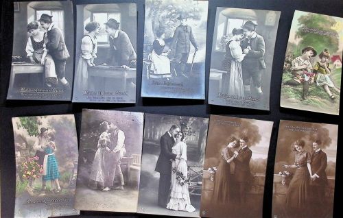 Lot mit 21 AK Fotokarten Portraits