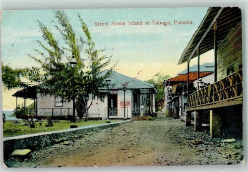 Panama City 1911 Street Scene Island of Taborga