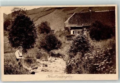 1910 Forellenangler Idylle Nr. 66 Schwarzwald
