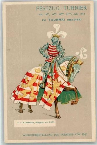 Tournai 1913 Festzug zu Tournai Nr. 5 , Ritter Mittelalter