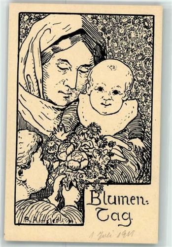 1911 sign. R. Ansler - Mutter und Kind