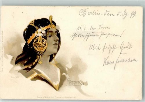 1899 Morgenländische Frauenschönheit Edgar Schmidt Sreie 7006 Lithographie