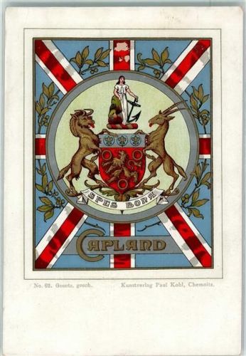 Wappen Nr. 62 Kunstverlag Paul Kohl Chemnitz Capland Spes Bona