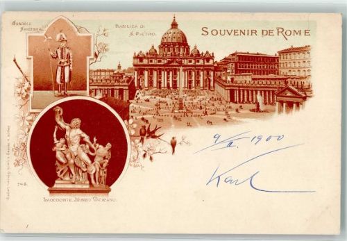 1900 Guardia Svizzera Basilika di S. Pietro Laocoonte Museo Vaticano