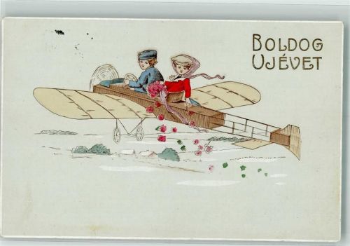 1910 Boldog Ujevet Neujahr Kinder streuen Rosenblüten