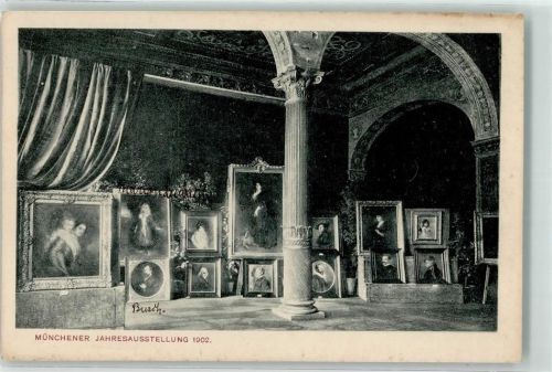 W8000 München Jahresausstellung im Glaspalast Architektur Gewölbe Jugendstil Kunstausstellung 1902