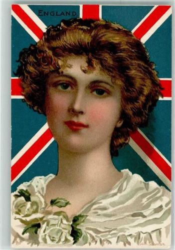 sign.Edith Salerman Frau Fahne Tucks and Sons Serie 2669