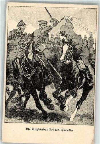 E. Thönys Kriegspostkarten Nr. 5 Die Engländer bei st. Quentin WK I
