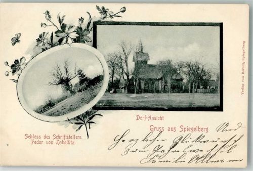 Lagow 1901 Schloss d. Schriftstellers Fedor v. Zobeltitz Spiegelberg