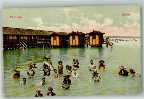 Siofok 1909 Schwimmbad Badehäuschen