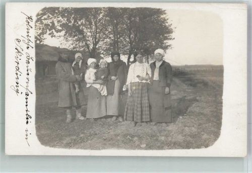 Polnische Bauernfamilie in Skirdimy Ort handschriftlich